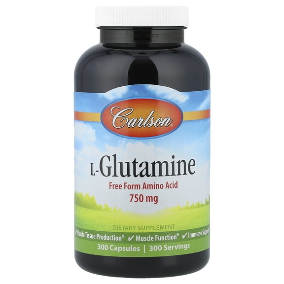 Carlson L-Glutamine, 750 mg, 300 Capsules