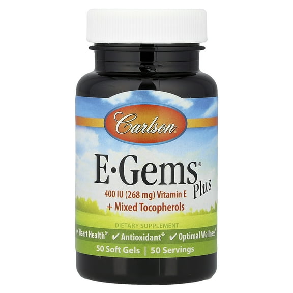 Carlson E-Gems Plus, 400 IU (268 mg), 50 Soft Gels