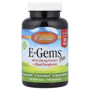 Carlson Laboratories E-Gems Plus 400IU268 mg Vitamin E + Mixed Tocopherols 140 Softgel