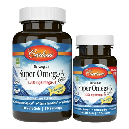 Carlson Laboratories Super Omega-3 Fish 130 Softgel