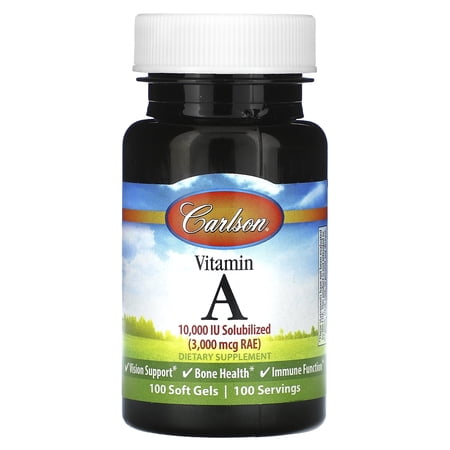 Carlson Laboratories Vitamin A Soluble 10000 IU 100 Softgel