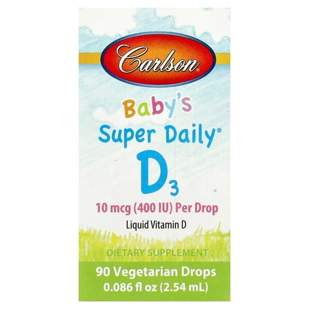 Carlson Baby's Super Daily® D3, 0.086 fl oz (2.54 ml)