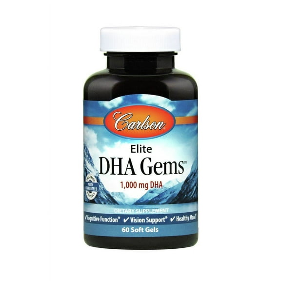 Carlson Labs Elite DHA Gems 1,000 mg DHA, 60 ea