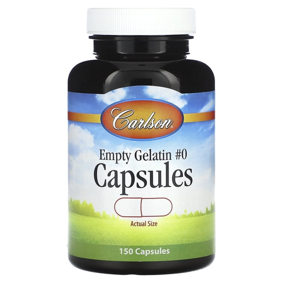 Carlson Empty Gelatin Capsules #0, 150 Capsules