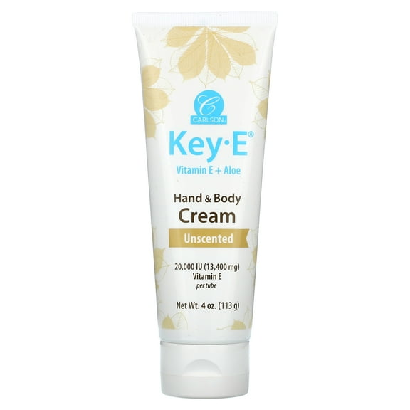 Carlson Labs Key E Hand & Body Cream - Fragrance Free - 4 oz