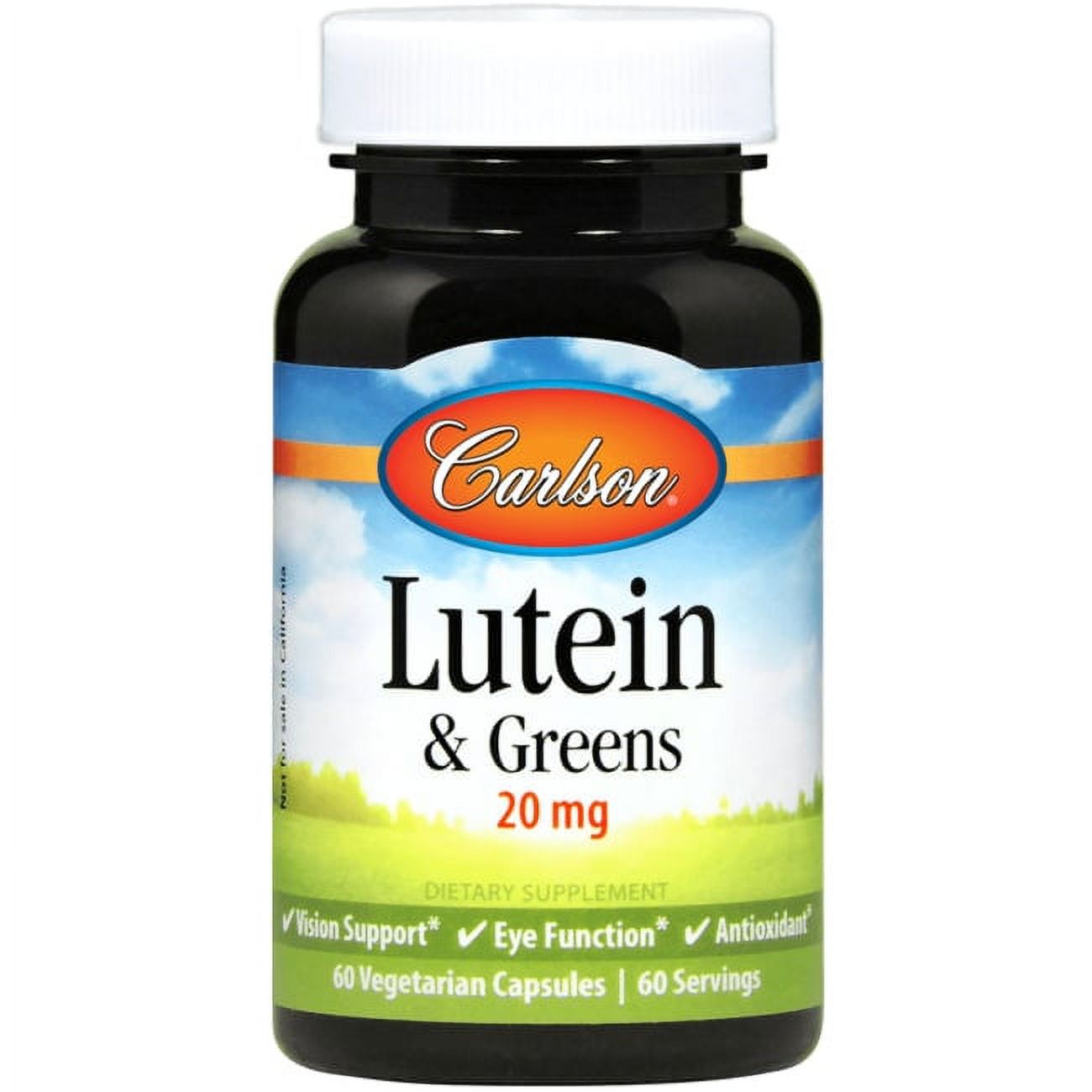 Carlson Labs Lutein & Greens 20 mg. 60 Capsules Formerly Lutein 15