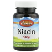 Carlson Niacin, 50 mg, 300 Tablets
