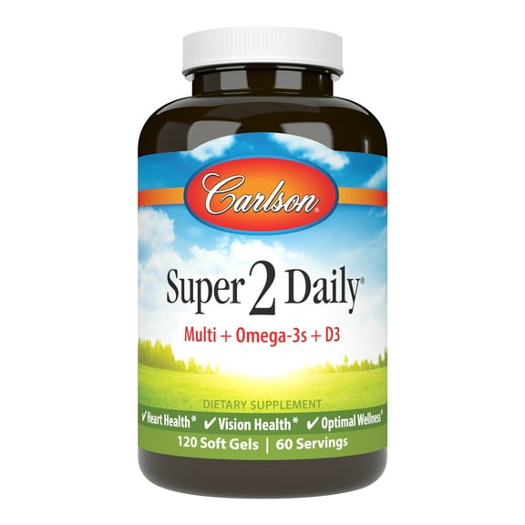 Carlson Labs - Super 2 Daily Multiple Formula With Fish Oil & Lutein Iron-Free - 120 Softgels