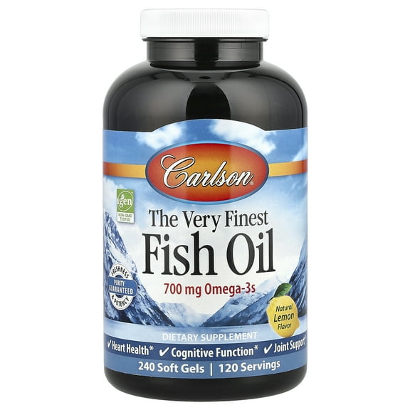 Carlson Labs The Very Finest Fish Oil Softgels, Lemon, 1000 Mg, 240 Ct