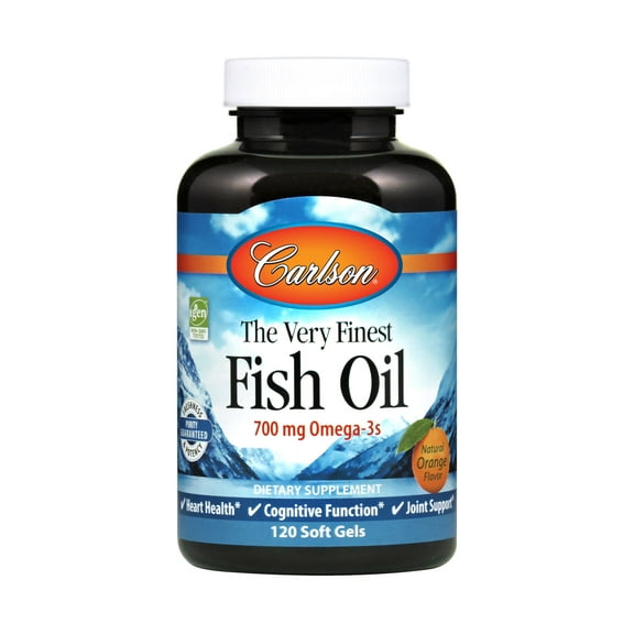 Carlson Labs The Very Finest Norwegian Fish Oil Softgels, 1000 Mg Omega-3, Orange, 120 Ct