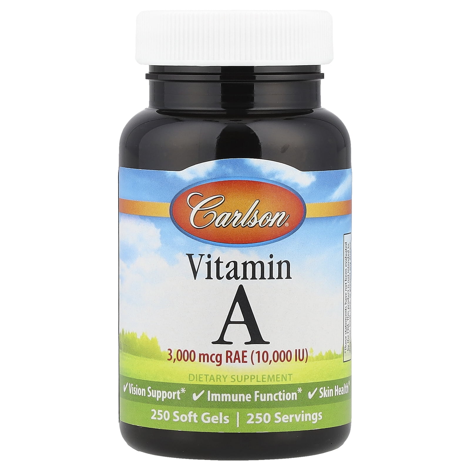Carlson Labs Vitamin A Softgels, 10,000 IU, 250 Ct