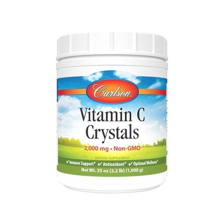 Carlson Laboratories Vitamin C Crystals Non GMO 2.2 lbs Powder