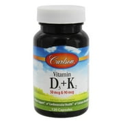 مختبرات كارلسون - فيتامين D3 + K2 - 120 كبسولة