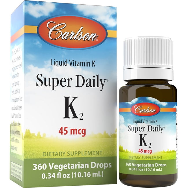 Carlson Liquid Vitamin K, Super Daily K2, 45 mcg, 0.34 fl oz (10.16 ml