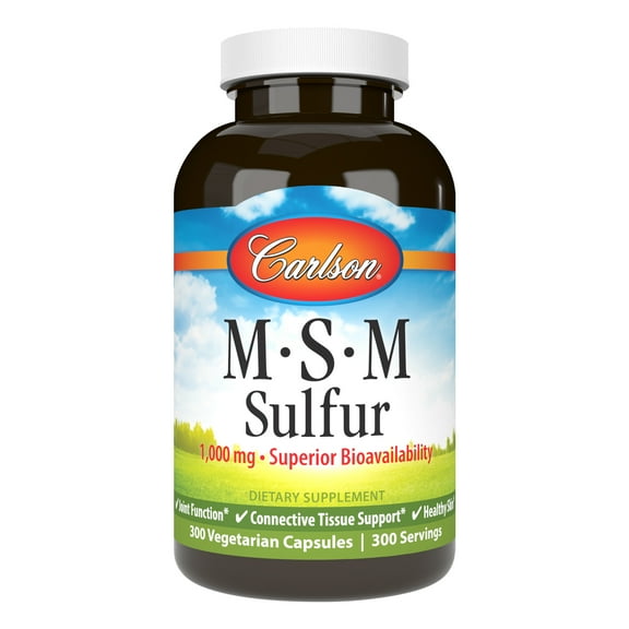 Carlson MSM Sulfur, 300 Vegetarian Capsules
