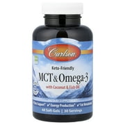 Carlson MCT & Omega-3 with Coconut & Fish Oil, 60 Soft Gels