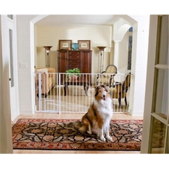 Carlson Pet Products  Carls Maxi Xtl Walk Thru Gate - White - Adjustable Width