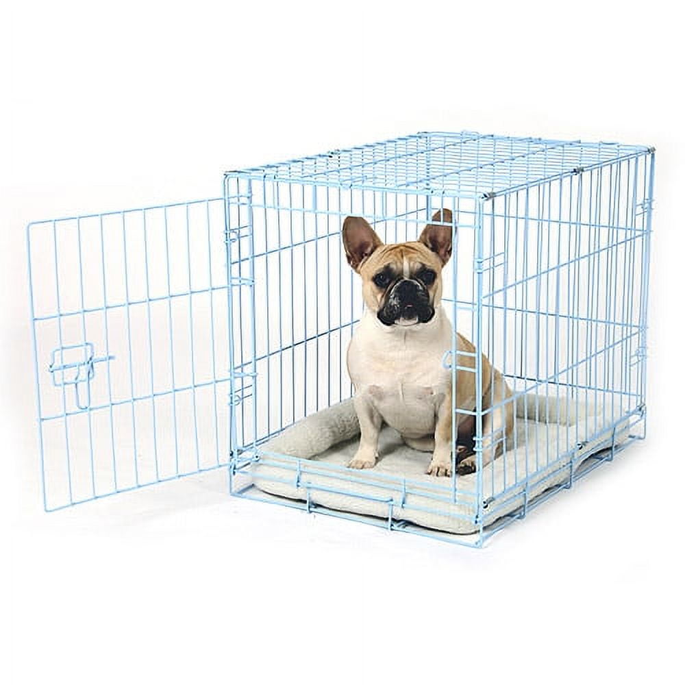 Carlson Pet Products Compact Deluxe Metal Dog Crate with Pan, Blue, X