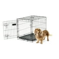 thumbnail image 1 of Carlson Secure Foldable Single Door Metal Dog Crate, Small, Black, 24” L, 1 of 6