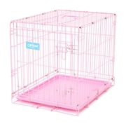 Carlson Pet Products Pink Secure and Foldable Single Door Metal Dog Crate for Small Breeds with Multi-Point Locking System, 24" L x 18" W x 20.5" H