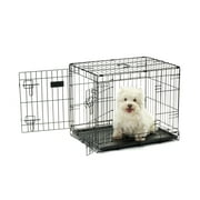 Carlson Secure Double Door Metal Dog Crate, for Small Pets, Includes Divider Panel, 24" L x 18" W x 20.5" H