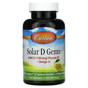 Carlson Solar D Gems - Lemon 4,000 Iu 100 mcg 120 Sgels