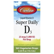 Carlson Super Daily D3 Liquid Drops, 1000 IU, 365 Drops