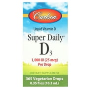 قطرات سائل Carlson Super Daily D3 ، 1000 وحدة دولية ، 365 قطرات