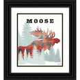 thumbnail image 1 of Carlson, Tina 20x23 Black Ornate Wood Framed with Double Matting Museum Art Print Titled - Plaid Moose, 1 of 4