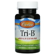 Carlson Tri-B with B-6, B-12 & Folic Acid, 120 Tablets