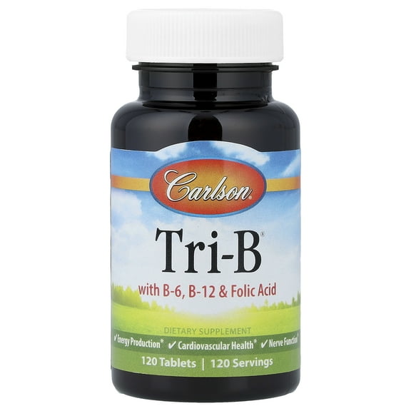 Carlson Tri-B® with B-6, B-12 & Folic Acid, 120 Tablets