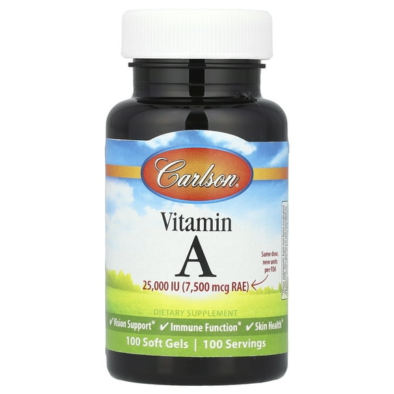 Carlson Laboratories Vitamin A Natural 25,000 IU 100 Softgel