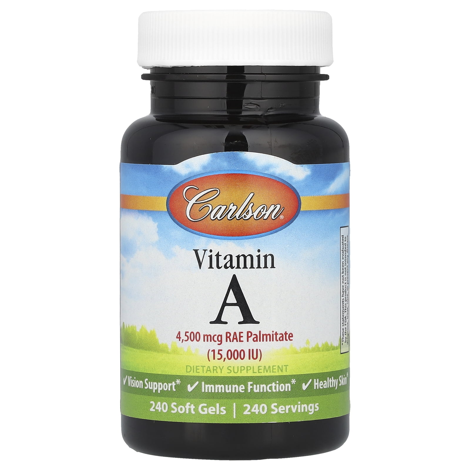 Carlson Vitamin A Palmitate 4,500 mcg Rae 240 Sgels