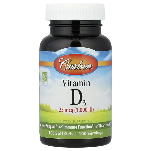 Carlson Laboratories Vitamin D Natural 1000 IU 100 Softgel