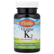 Carlson - Vitamin K2 as MK-4 Menatetrenone, Vitamin K Supplement, Bone Support, Soy-Free, 60 Capsules