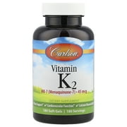 Carlson Laboratories Vitamin K2 MK7 Menaquinone 45mcg 180 Softgel