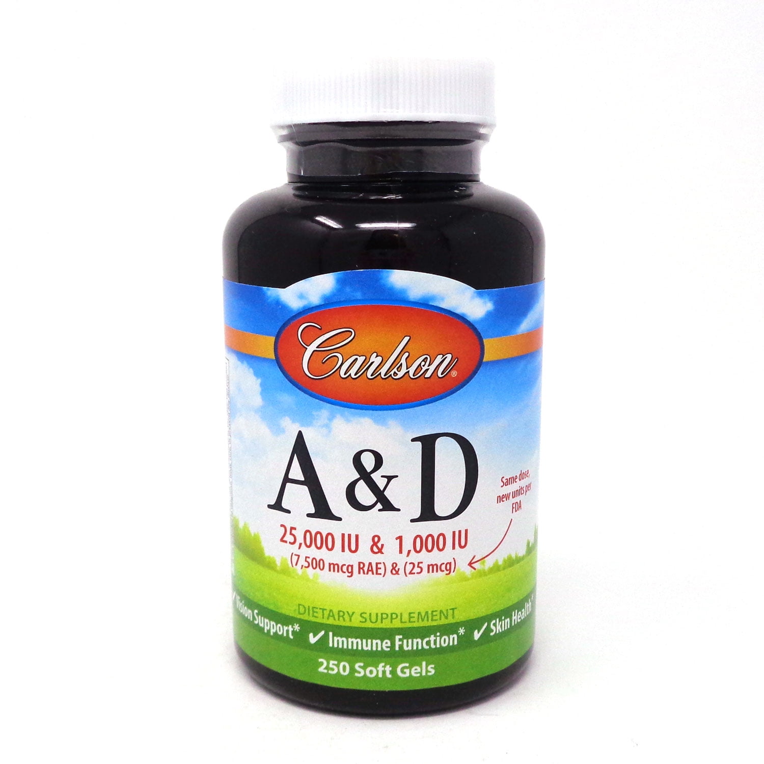 Carlson Vitamins A & D 25000 / 1000 IU 250 Softgels