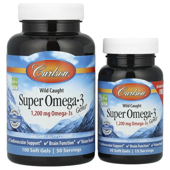 Carlson Wild Caught Super Omega-3 Gems, 100 + 30 Soft Gels