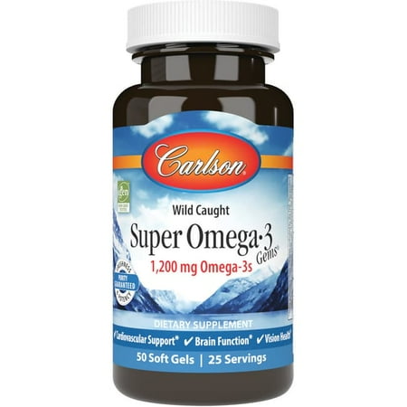 Carlson Wild Caught Super Omega-3 Gems, 50 Soft Gels