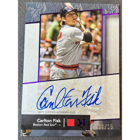 Carlton Fisk 2024 Topps Museum Collection Signed Baseball Archival Auto Card #AA-CF 04/25