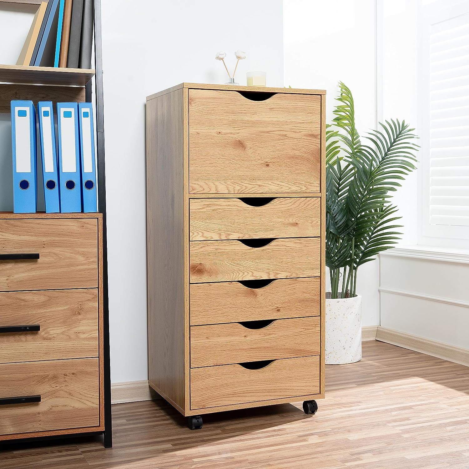 Carly 6Drawer Office Storage File Wheels, Mobile Under Desk