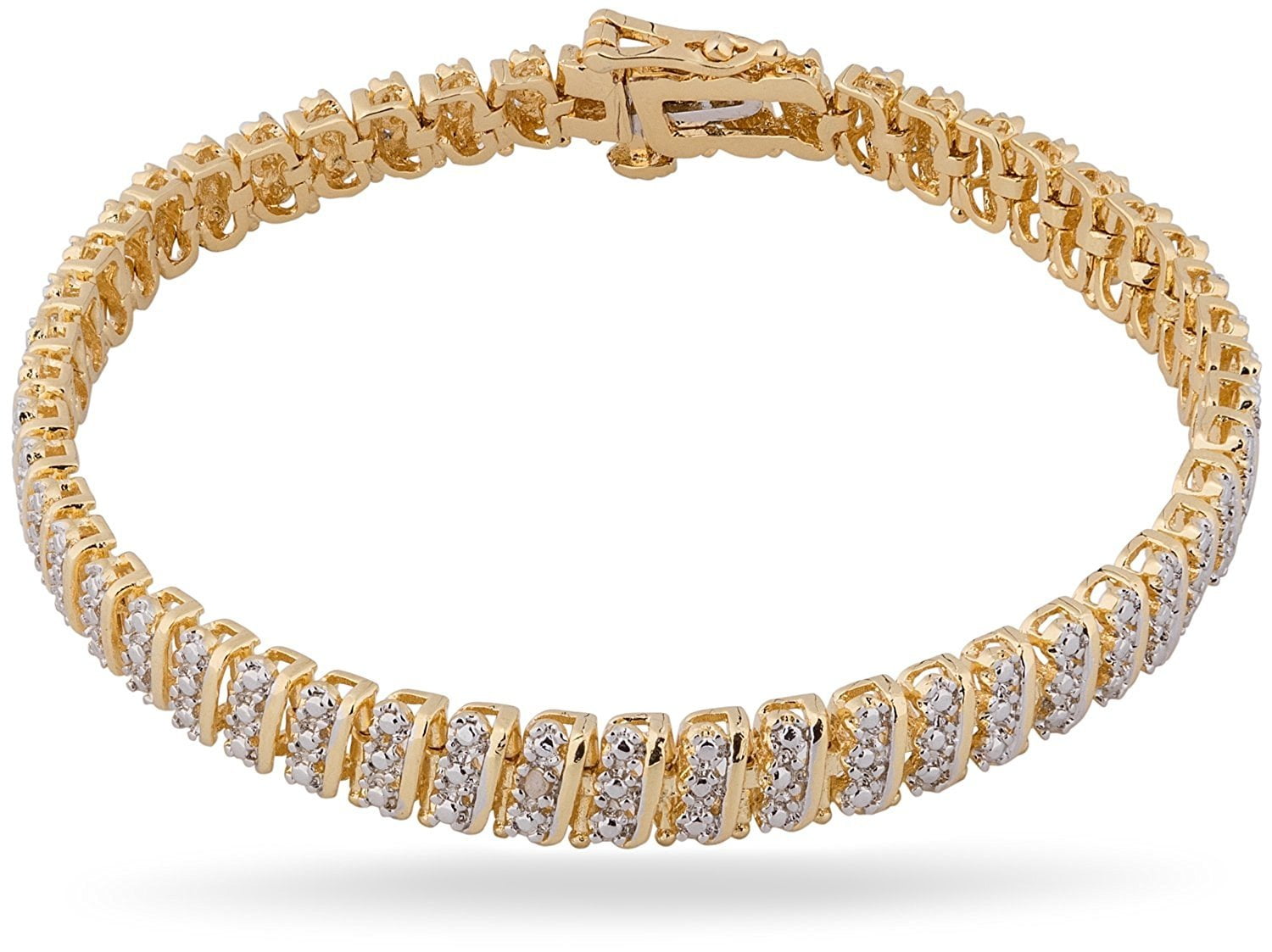 Carly Creations Diamond Accent Tennis Bracelet, Gold Plated
