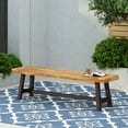 thumbnail image 1 of Carly Outdoor Acacia Wood and Rustic Metal Bench, Sandblast Finish, 1 of 10