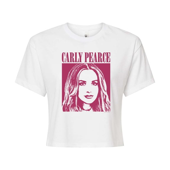 Carly Pearce - Protrait Burgundy - Country Music - Junior's Cropped T-Shirt