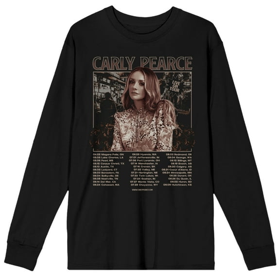 Carly Pearce Tour Poster Adult Black Crew Neck Long Sleeve Tee
