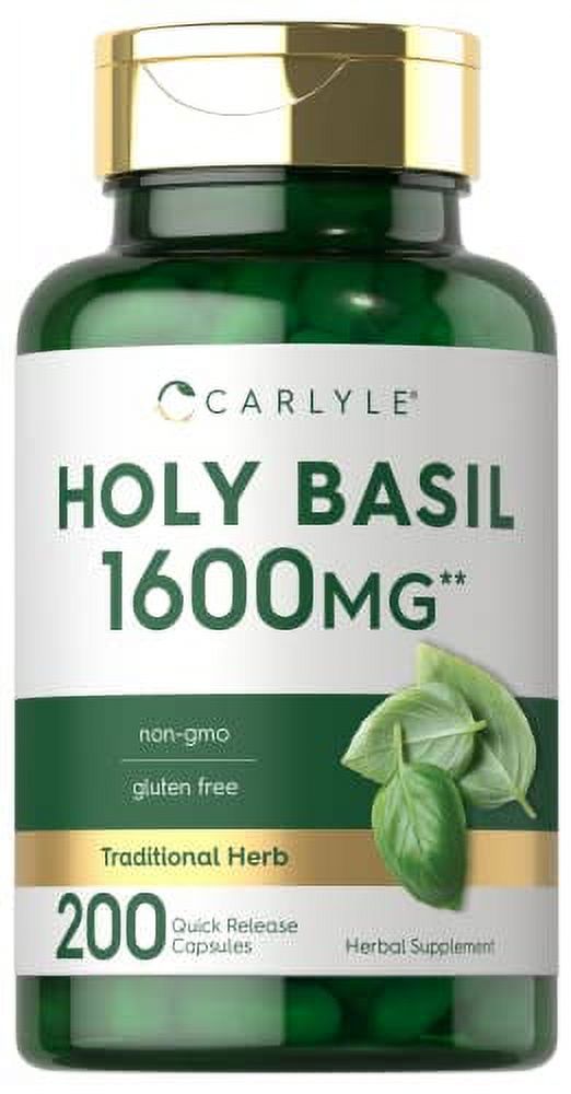 Carlyle Holy Basil 1600 mg 200 Capsules Tulsi Holy Basil Leaf