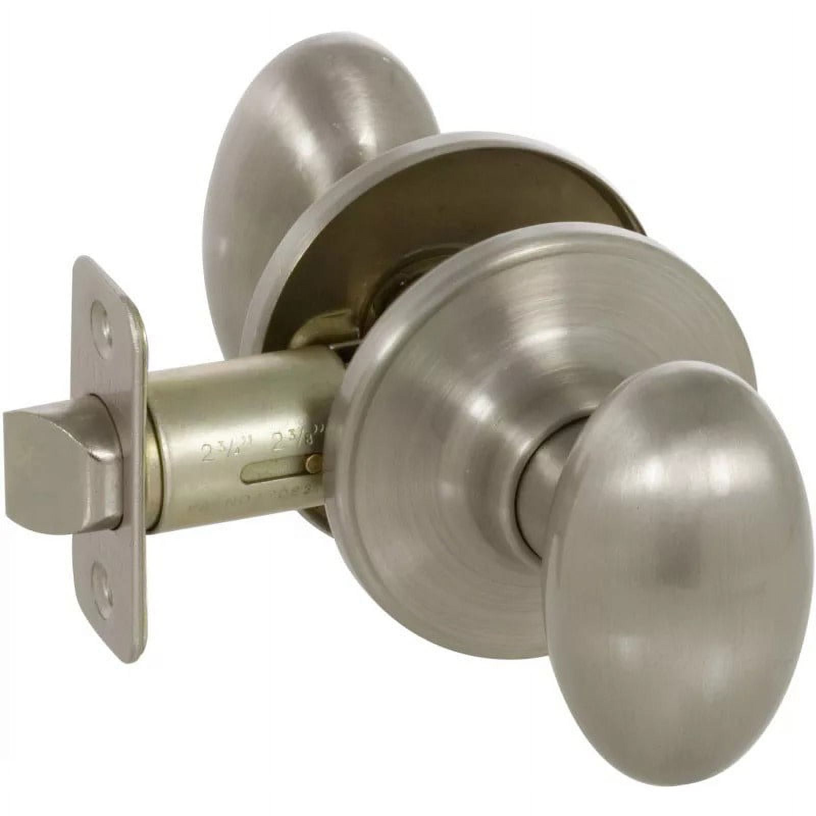Satin Nickel Egg-Shaped Privacy Door Knob