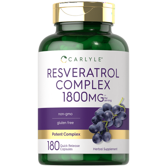 Resveratrol Supplement 1800mg | 180 Capsules | by Carlyle
