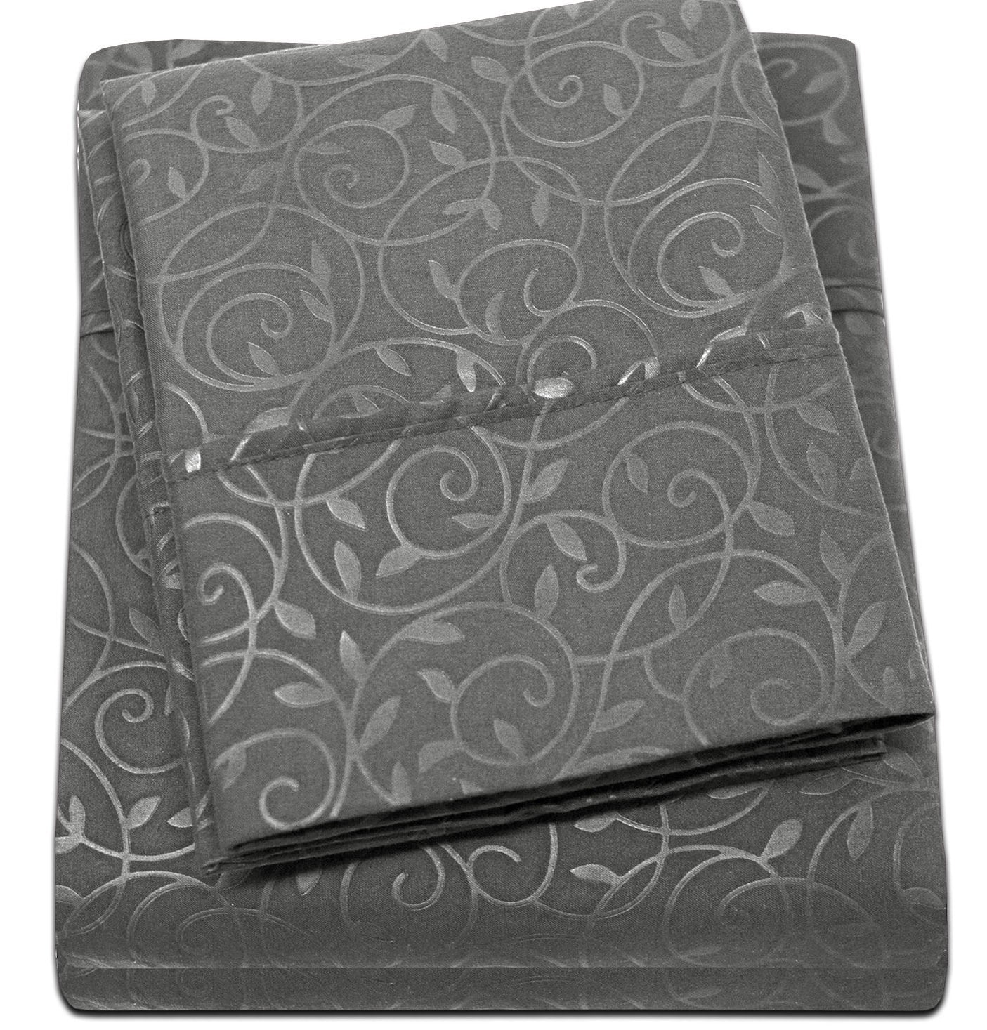 CarlyleHome 1800 Series Twin Size Soft Touch Vine Embossed Sheet Set