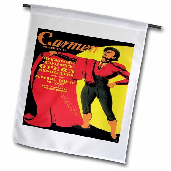 3dRose, Carman Presented by Cuyahoga County Opera Association WPA, 18 x 27 inch Garden Flag